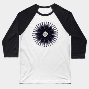 Graphic Mandala Flower Lilac Baseball T-Shirt